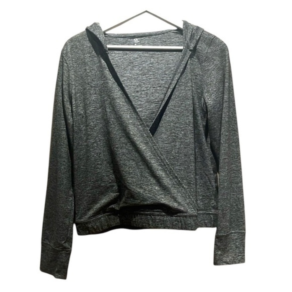 GapFit Women’s Ballet Yoga Wrap Hoodie Size Medium Gray